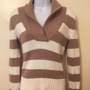 American Eagle Knit Striped Sweater Angora